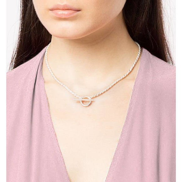 925 ITALY SOLID Sterling Silver Toggle Clasp Chain, T Bar Necklace Rope Chain - Picture 4 of 5